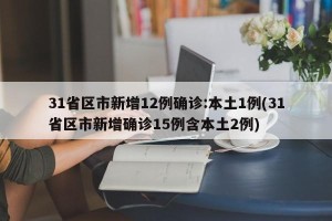 31省区市新增12例确诊:本土1例(31省区市新增确诊15例含本土2例)
