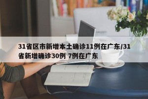 31省区市新增本土确诊11例在广东/31省新增确诊30例 7例在广东